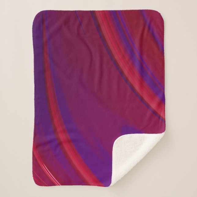 Modern Abstract Minimalist Red Purple Swirl Sherpa Blanket (Front)