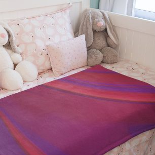 Modern Abstract Minimalist Red Purple Swirl Small Fleece Blanket