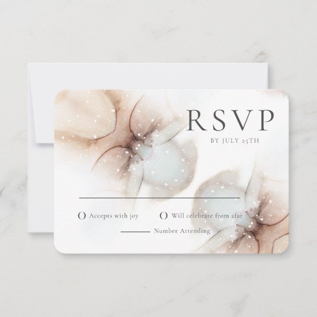 Modern Abstract Minimalist Wedding RSVP Card (Front)