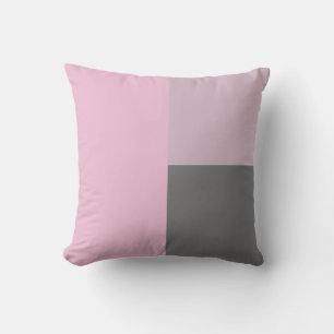 Modern Abstract Minimalistic Pink Grey Colour Bloc Cushion