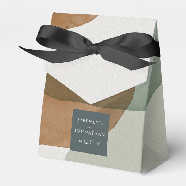 Modern Abstract Minimalistic Wedding Favour Box (Front Side)