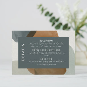 Modern Abstract Minimalistic Wedding Guest Info Invitation