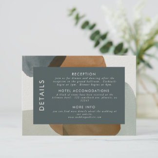 Modern Abstract Minimalistic Wedding Guest Info Invitation