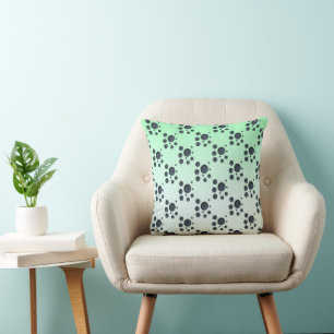 Modern Abstract Mint Green Paper Cut Pattern Cushion