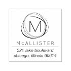 Modern Abstract Monogram Return Address Stamp