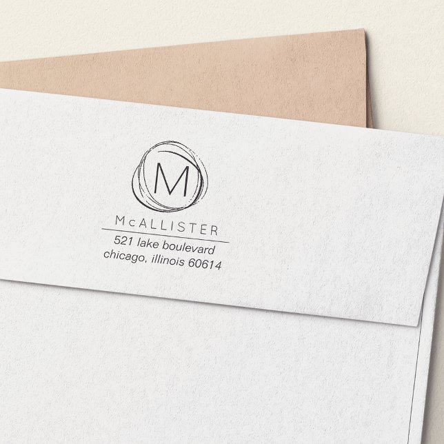 Modern Abstract Monogram Return Address Stamp (Creator Uploaded)