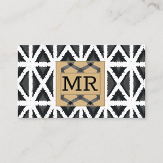 Modern Abstract Monogramed Business Card