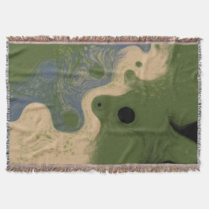 Modern Abstract Mossy Topography Throw Blanket