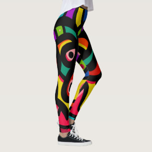 Modern Abstract Multi Colour Leggings