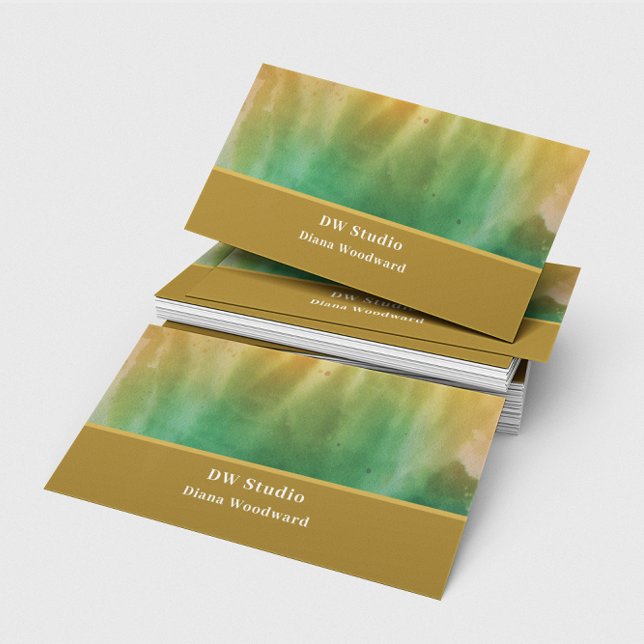 Modern Abstract Mustard Business Card (Creator Uploaded)