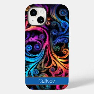 Modern Abstract Neon Colour Swirls Case-Mate iPhone 14 Case