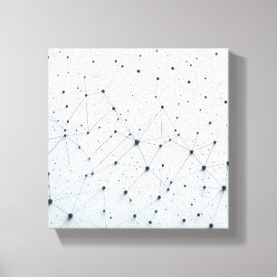 Modern Abstract Network Grid - 3D Neural Connectio Canvas Print