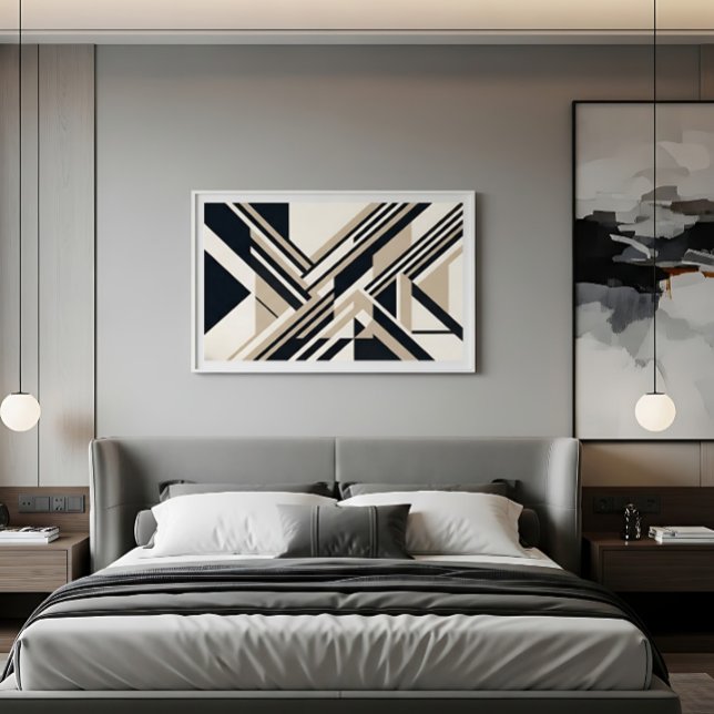 Modern Abstract Neutral 3D Layers Canvas Print (Creator Uploaded)