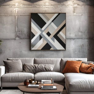 Modern Abstract Neutral 3D Layers Canvas Print