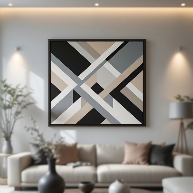 Modern Abstract Neutral 3D Layers Poster (Creator Uploaded)