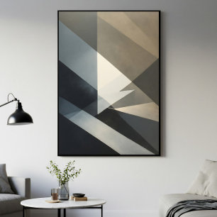 Modern Abstract Neutral Grey Beige Canvas Print