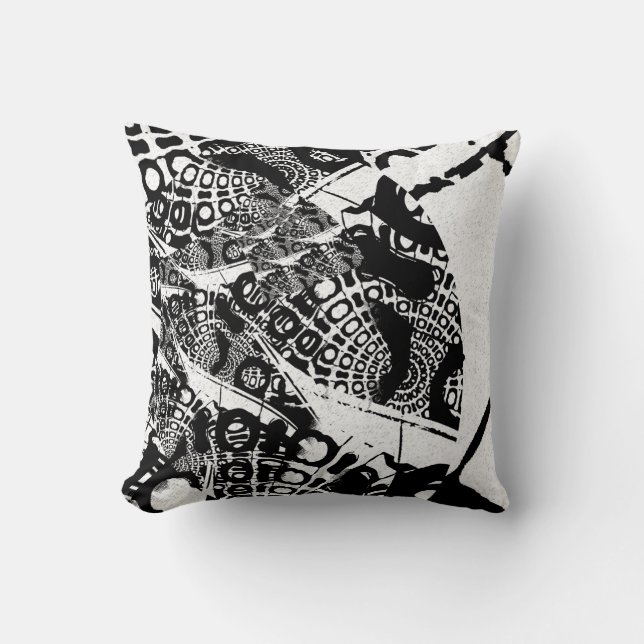 Modern Abstract News Print Era Cushion (Front)