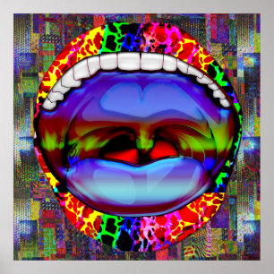 Modern Abstract Open Mouth Poster