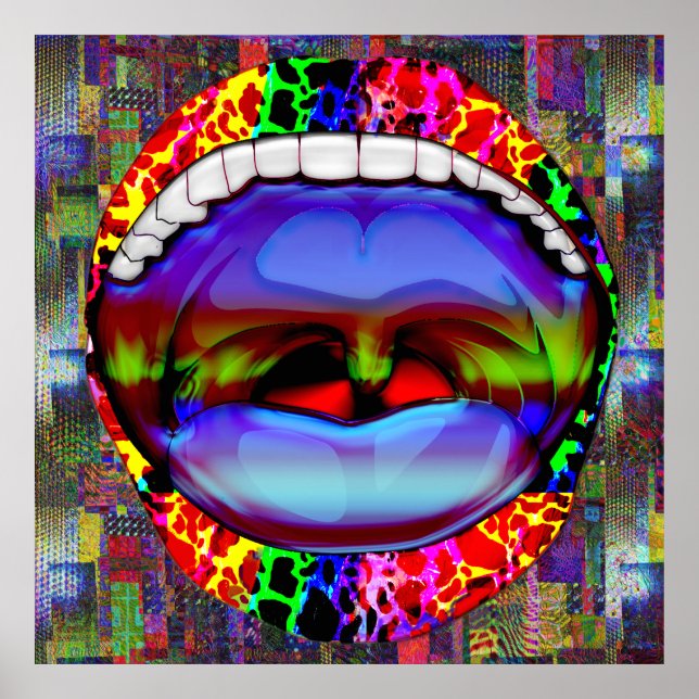 Modern Abstract Open Mouth Poster (Front)