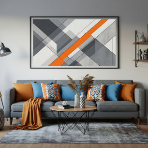 Modern Abstract Orange Accent Canvas Print