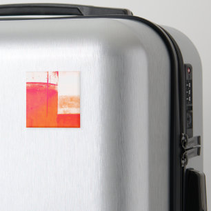 Modern Abstract Orange Geometric Graphic Pattern Magnet