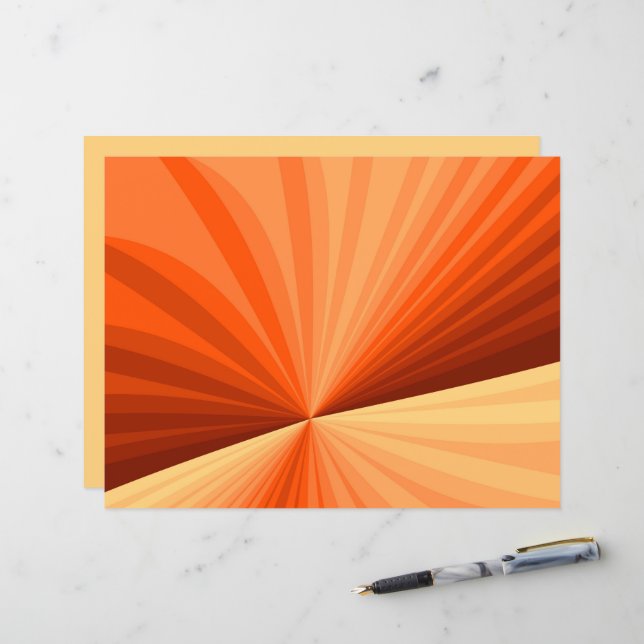 Modern Abstract Orange Red Vanilla Graphic Fractal (Front/Back In Situ)