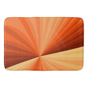 Modern Abstract Orange Red Vanilla Graphic Fractal Bath Mat