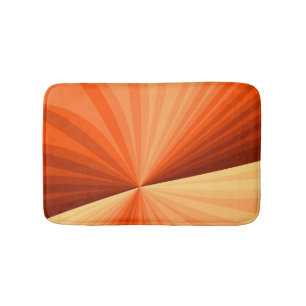 Modern Abstract Orange Red Vanilla Graphic Fractal Bath Mat
