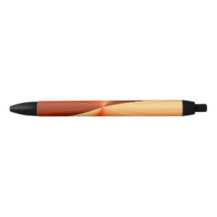 Modern Abstract Orange Red Vanilla Graphic Fractal Black Ink Pen