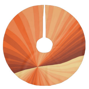 Modern Abstract Orange Red Vanilla Graphic Fractal Brushed Polyester Tree Skirt