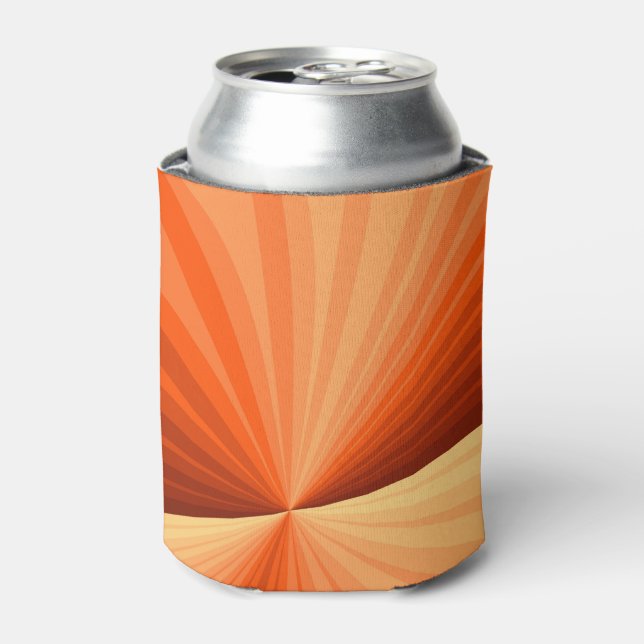 Modern Abstract Orange Red Vanilla Graphic Fractal Can Cooler (Can Front)