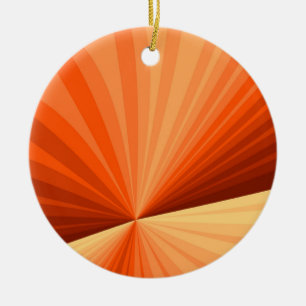 Modern Abstract Orange Red Vanilla Graphic Fractal Ceramic Tree Decoration