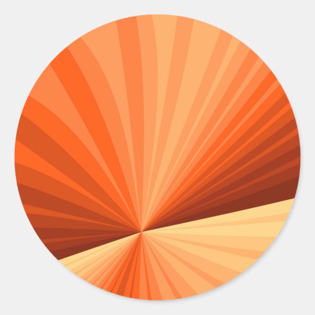 Modern Abstract Orange Red Vanilla Graphic Fractal Classic Round Sticker (Front)