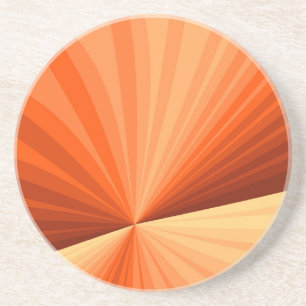 Modern Abstract Orange Red Vanilla Graphic Fractal Coaster
