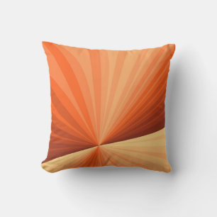 Modern Abstract Orange Red Vanilla Graphic Fractal Cushion