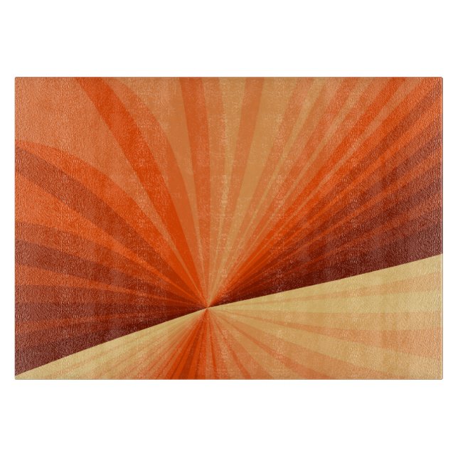 Modern Abstract Orange Red Vanilla Graphic Fractal Cutting Board (Front)