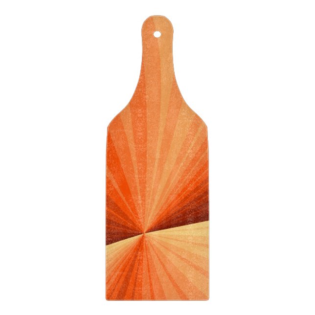 Modern Abstract Orange Red Vanilla Graphic Fractal Cutting Board (Front)