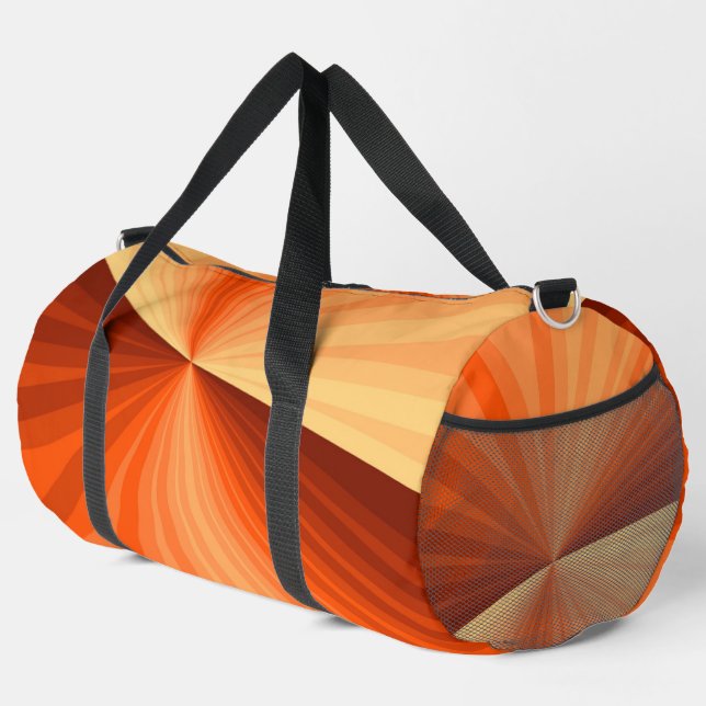 Modern Abstract Orange Red Vanilla Graphic Fractal Duffle Bag (Right Corner)