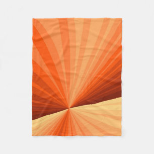Modern Abstract Orange Red Vanilla Graphic Fractal Fleece Blanket