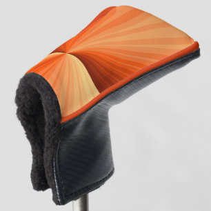 Modern Abstract Orange Red Vanilla Graphic Fractal Golf Head Cover