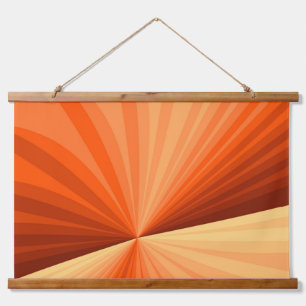 Modern Abstract Orange Red Vanilla Graphic Fractal Hanging Tapestry