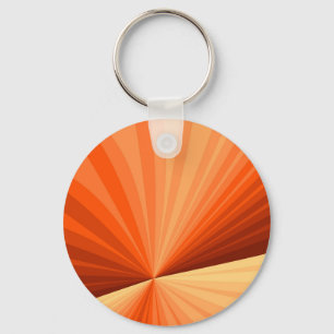 Modern Abstract Orange Red Vanilla Graphic Fractal Key Ring