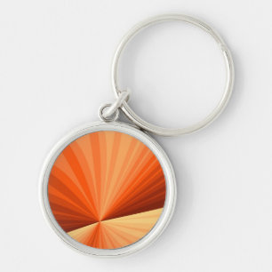 Modern Abstract Orange Red Vanilla Graphic Fractal Key Ring