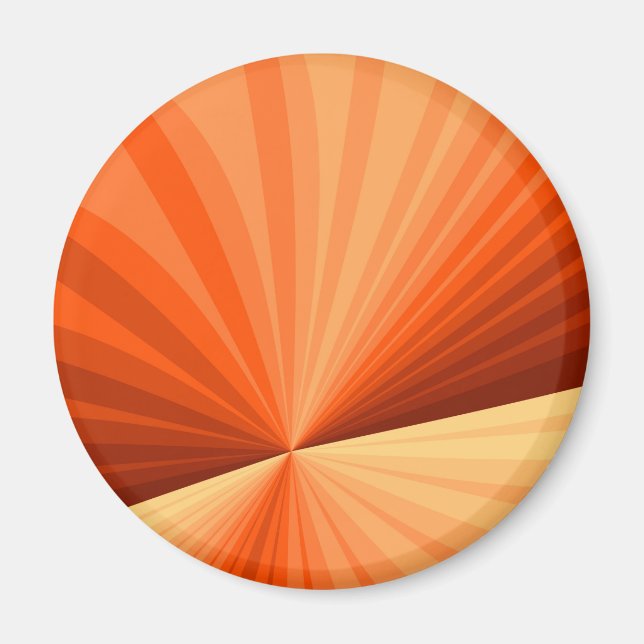 Modern Abstract Orange Red Vanilla Graphic Fractal Magnet (Front)