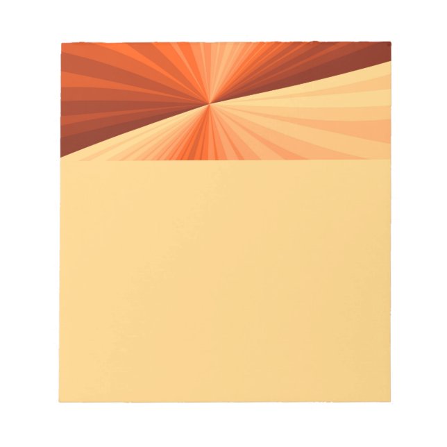 Modern Abstract Orange Red Vanilla Graphic Fractal Notepad (Front)