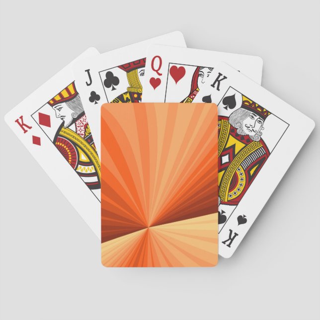 Modern Abstract Orange Red Vanilla Graphic Fractal Playing Cards (Back)