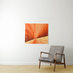 Modern Abstract Orange Red Vanilla Graphic Fractal Tapestry