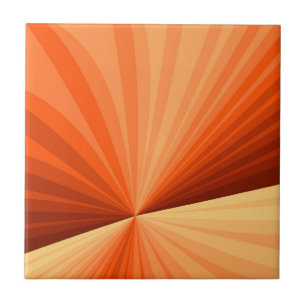 Modern Abstract Orange Red Vanilla Graphic Fractal Tile