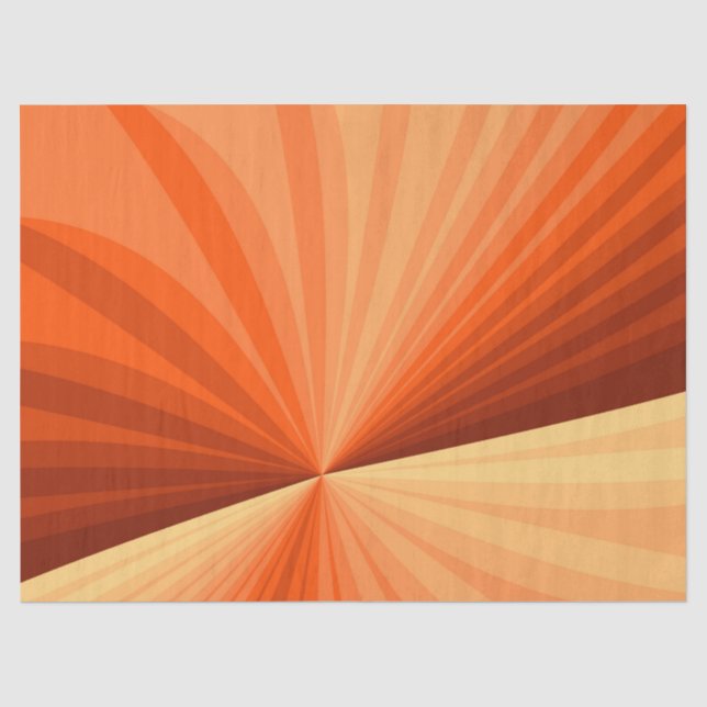 Modern Abstract Orange Red Vanilla Graphic Fractal Tissue Paper (Front)