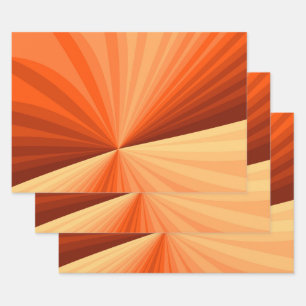 Modern Abstract Orange Red Vanilla Graphic Fractal Wrapping Paper Sheet